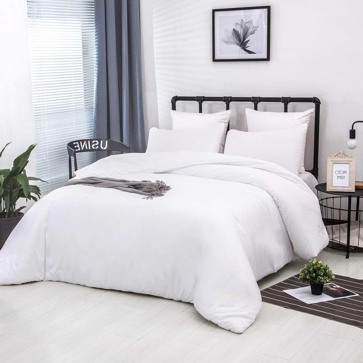 White Queen Comforter Set 3Pcs White Bedding Comforter Sets