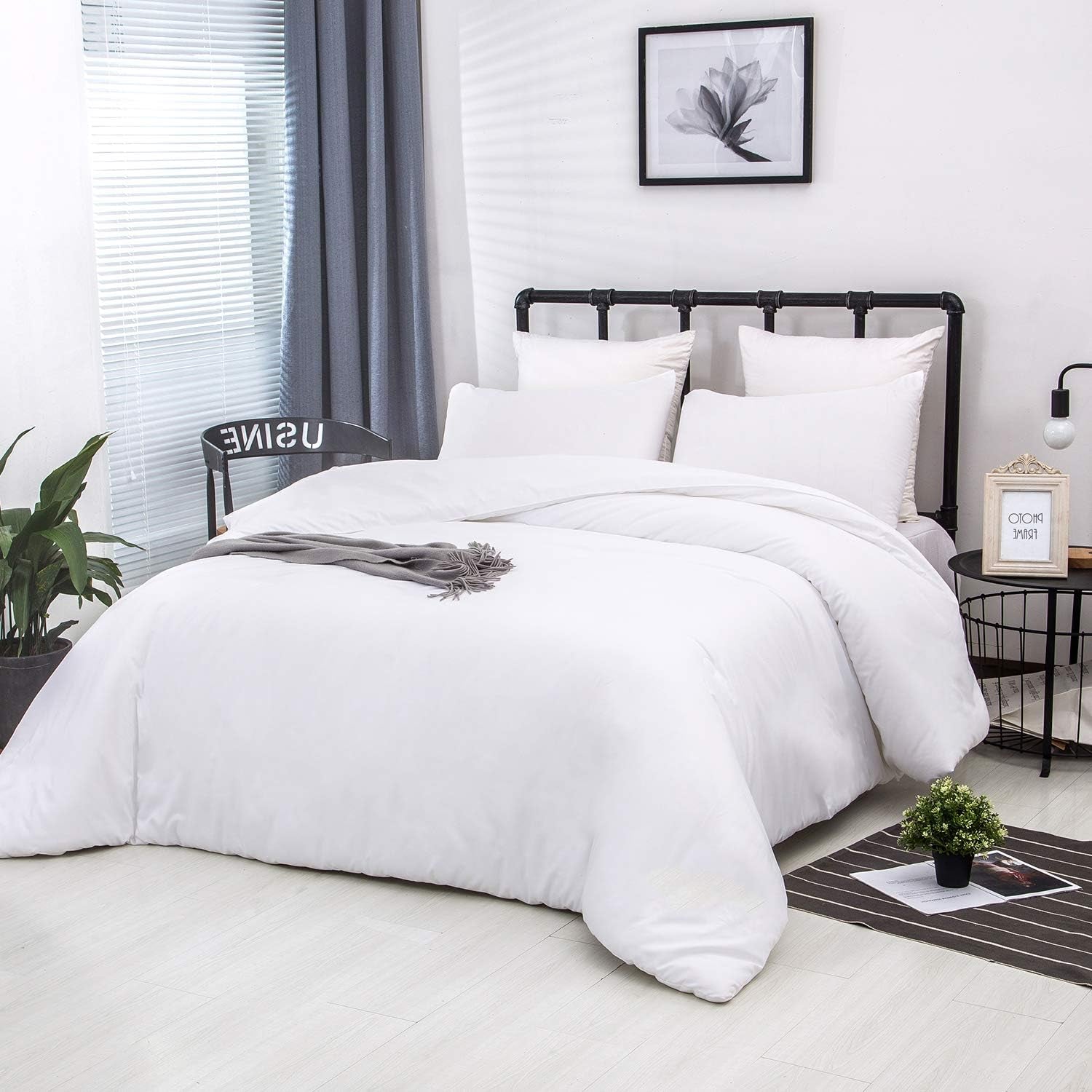 White Queen Comforter Set 3Pcs White Bedding Comforter Sets