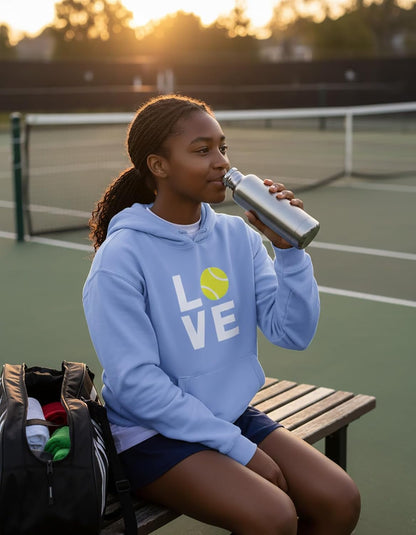 Love Tennis Hoodie Women Teen Girls Player Coach Fan Sporty Pullover